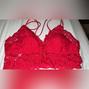 Pink Lace Longline Bralette